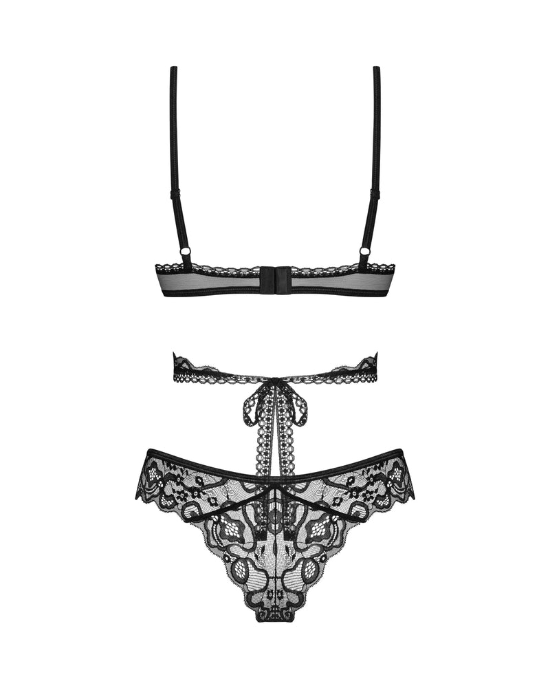 Obsessive Soft Lace Bra & Thong Set - Sheer Lingerie | Sensual Wireless ...