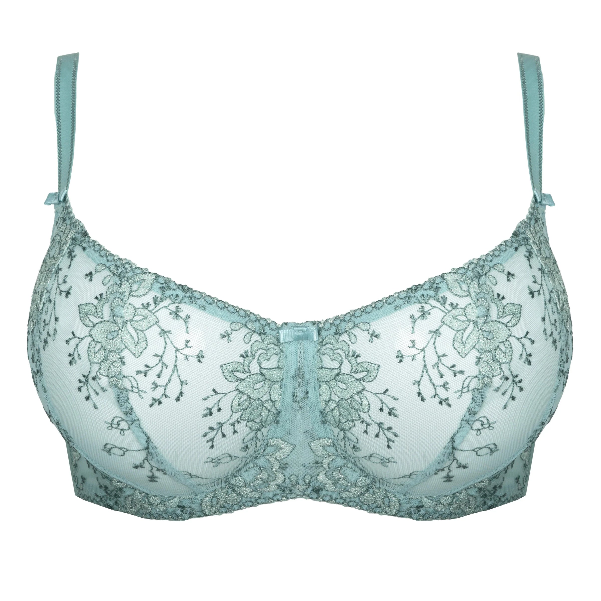 Sheer Embroidery Balconette Bra Laurel