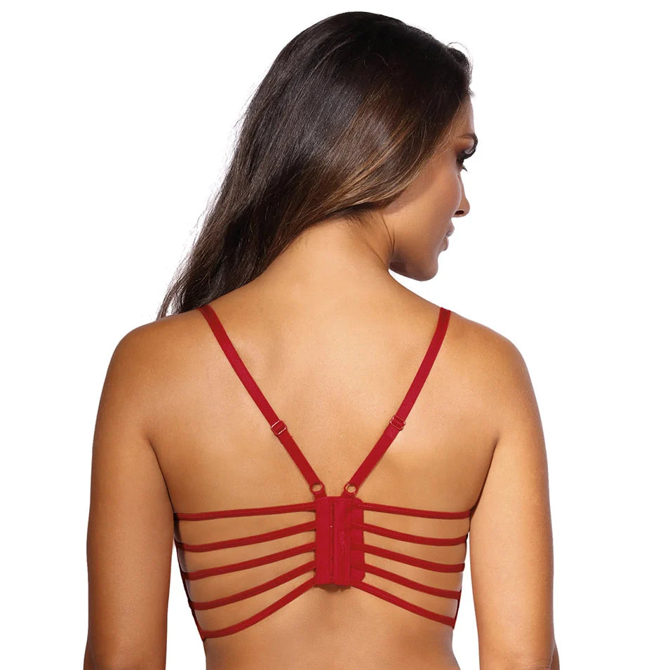 Longline Bra Red Lingerie back view