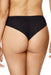 Back view of Gorteks Mare Brazilian Thong Panty in sheer black mesh, offering minimal coverage and a smooth fit.