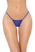 Front view of the sapphire string panty from the Midnight Amour Lace Babydoll Lingerie Set, designed with sheer mesh and thin straps for a sexy look.