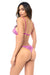 Back view of Mapale's Sheer Triangle Bra & String Set in azalea, showcasing adjustable straps and embroidered sheer thong.