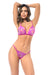 Mapale Twilight Orchid Sheer Triangle Bra & String Set in azalea with floral embroidery, featuring sheer cups and string thong design.