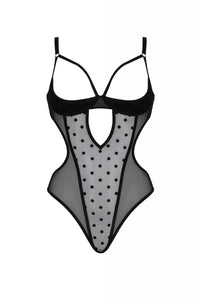 Open Cup Sheer Bodysuit Black Intimates