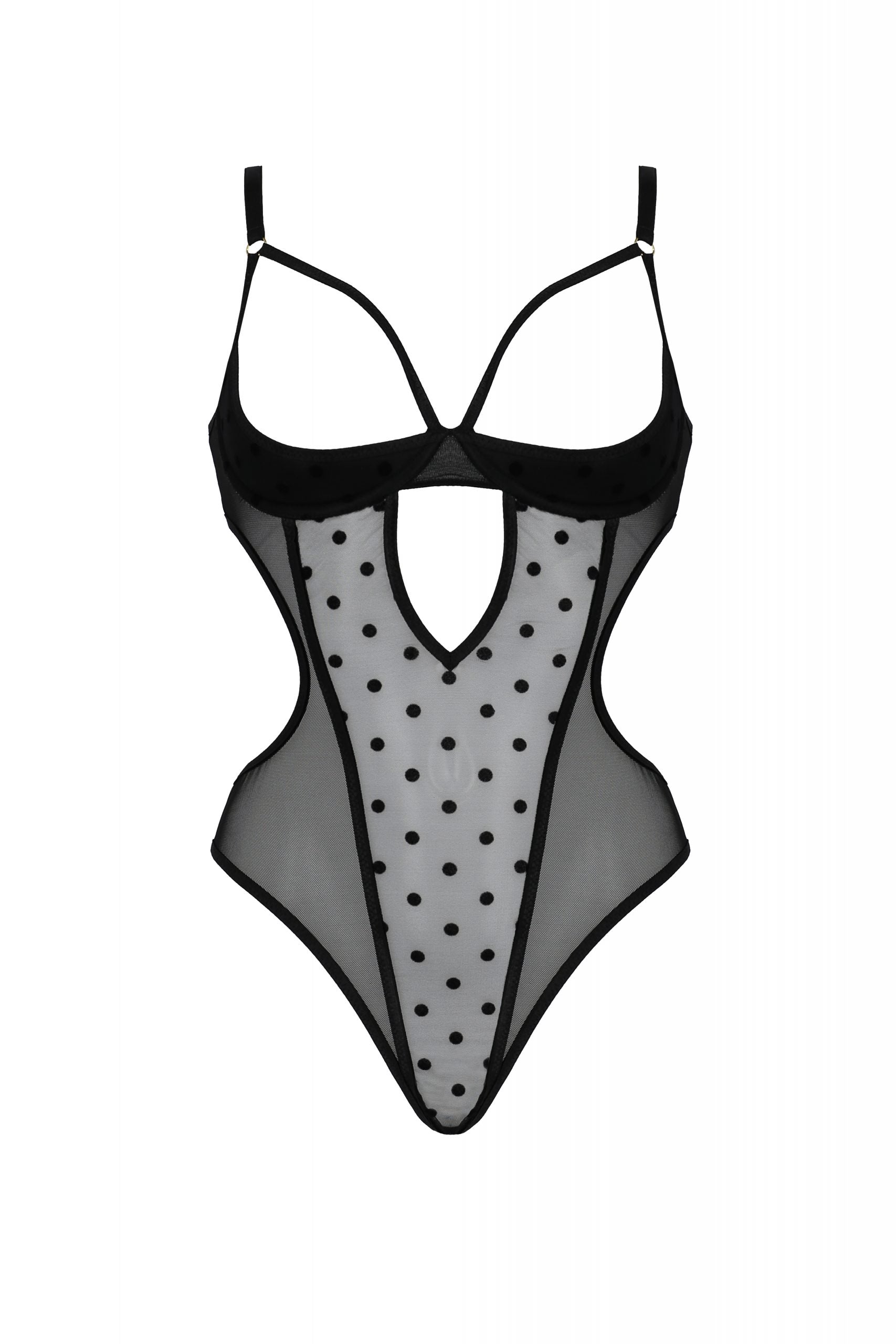 Open Cup Sheer Bodysuit Black Intimates