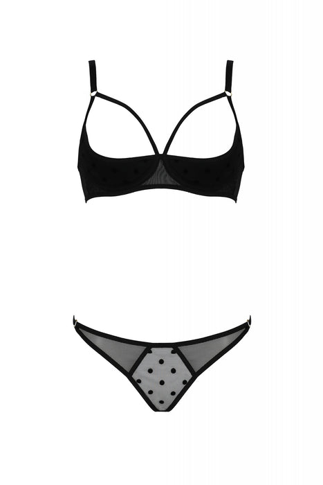 Sexy Open Cup Bra & Sheer String Passion Marina PAE101840 Black ...