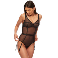 Sexy Sheer Mesh Bodysuit Kinga Mist Contour Black Lingerie