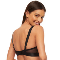 Sexy Sheer Mesh Balconette Bra Kinga Mist Black Lingerie back view
