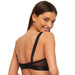 Sexy Sheer Mesh Balconette Bra Kinga Mist Black Lingerie back view