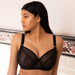 Sexy Plus Size Sheer Mesh Full Busted Bra Kinga Mist Black Lingerie
