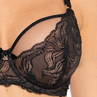 Samanta Nyks Black Sheer Lace Full Figure Bra