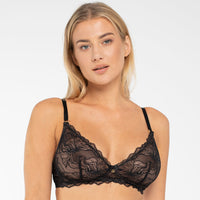 Samanta Nyks Black Sheer Lace Triangle Wireless Bra