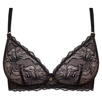Samanta Nyks Black Sheer Lace Triangle Wireless Bra