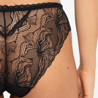 Samanta Nyks Black Sheer Mesh Polka Dot Bikini Panty