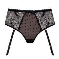 Sheer Mesh Polka Dot Tanga Garter Panty Nyks
