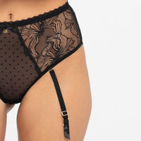Sheer Mesh Polka Dot Tanga Garter Panty Nyks