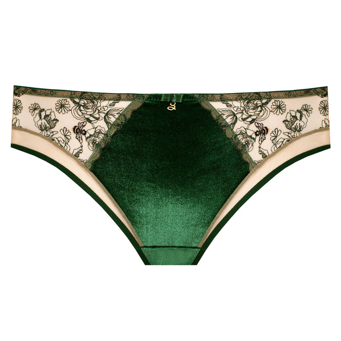 Velvet Sheer Embroidered Brief Panty Ola