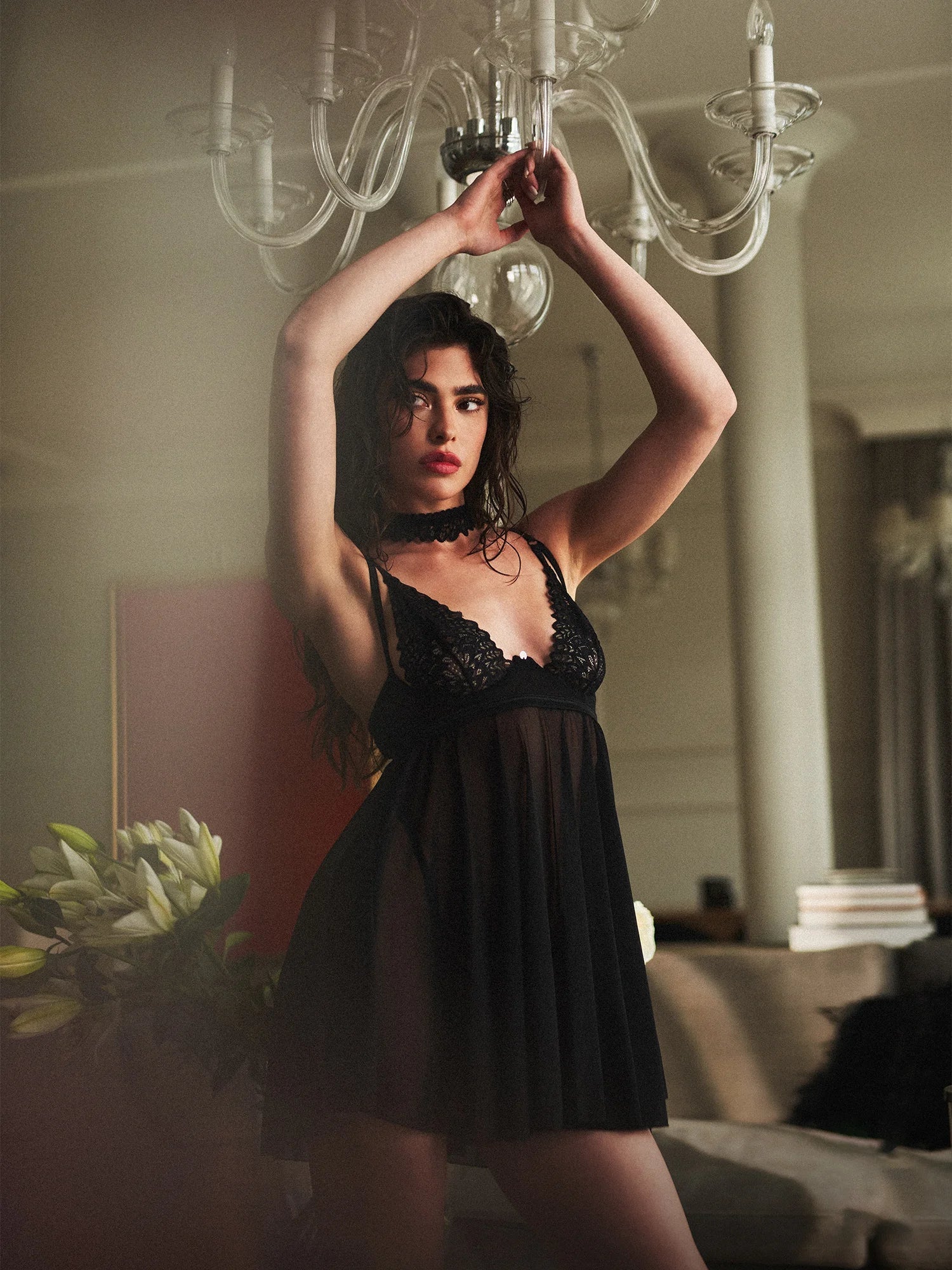 Sheer Mesh Babydoll & String Panty Obsessive Donarella