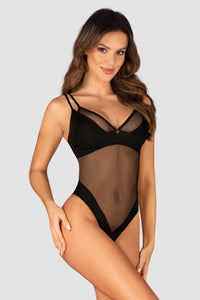 Crotchless Mesh Black Teddy: Obsessive Lingerie Ultimate Allure