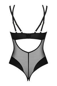 Crotchless Mesh Black Teddy: Obsessive Lingerie Ultimate Allure