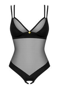 Crotchless Mesh Black Teddy: Obsessive Lingerie Ultimate Allure