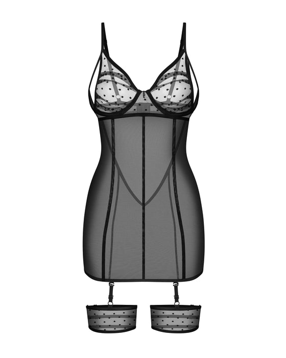 Sheer Mesh Chemise String Set Obsessive Nuites