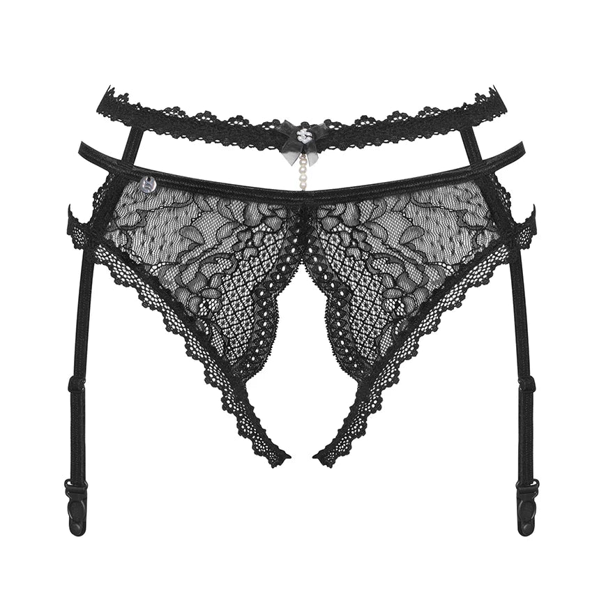 Sexy Open Crotch Lace Garter Panty Obsessive Pearlove