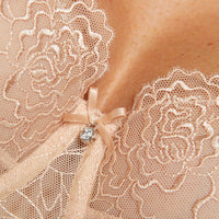 Sheer Mesh Balconette Bra Pamela Beige