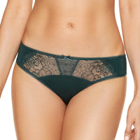 Semi Sheer Low Rise Bikini Panty Pamela Pine Green