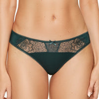 Semi Sheer Thong Panty Pamela Pine Green
