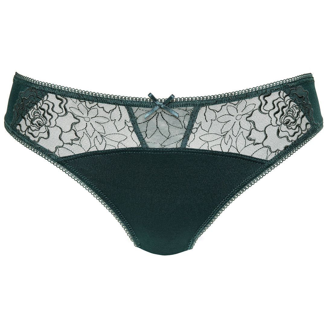 Semi Sheer Thong Panty Pamela Pine Green