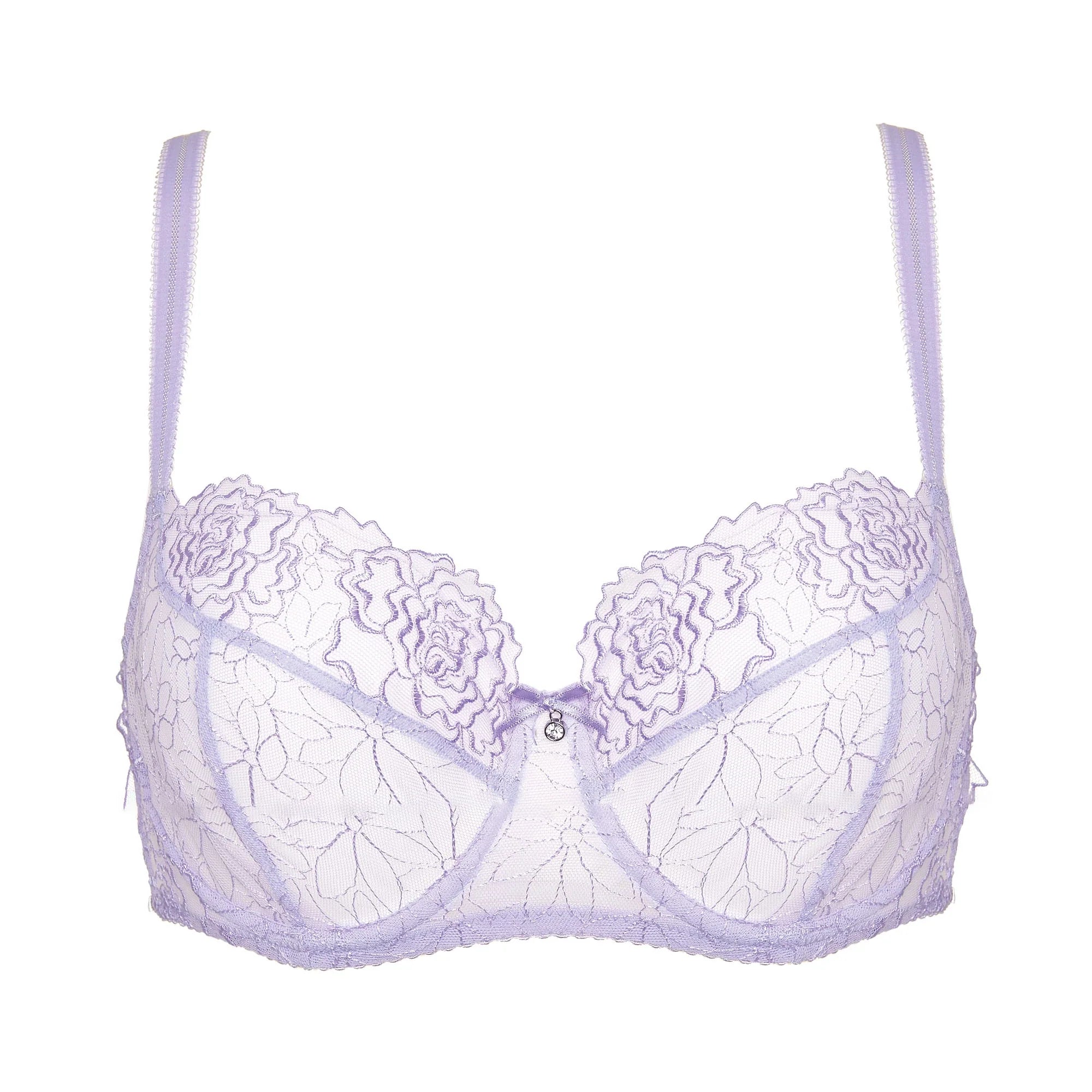 Sheer Balconette Bra Lavender