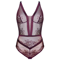 Sheer Lace Body Gorteks Porto Aubergine