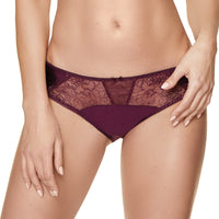 Semi Sheer Low Rise Bikini Panty Gorteks Pamela Aubergine