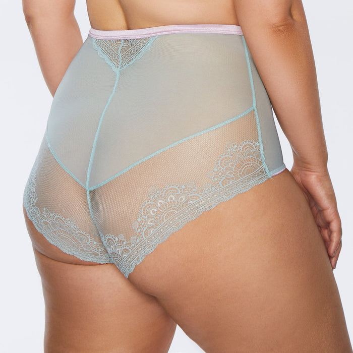 Sheer High Waist Tulle Brief Panty Kinga Pastellove Light Green Imtimates back view