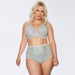 Sheer Plus Size Bra & High Waist Tulle Brief Panty Kinga Pastellove Mint Lingerie Set