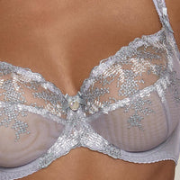 Sheer Mesh Lace 3-Part Cup Bra Pearl
