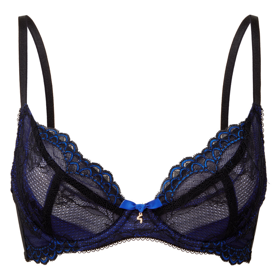 Soft Sheer Mesh Plunge Bra Gossard Superboost Lace Blue