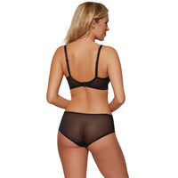 Sheer Plunge Bra Mesh Shorts Gossard Superboost Lace Blue Lingerie back view