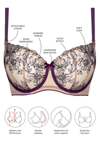 Samanta Silvia Aubergine Soft Balconette Bra
