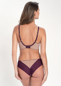 Samanta Silvia Aubergine Embroidered Brazilian Panty