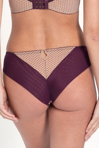 Samanta Silvia Aubergine Embroidered Brazilian Panty