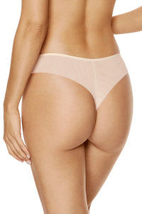 Sheer Mesh Embroidered Brazilian Thong Gorteks Soleil