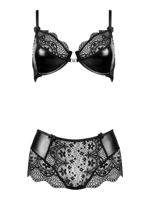 Semi-Sheer Bra & Lace Shorts Set Beauty Night Charm