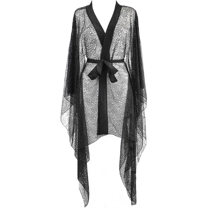 Sexy Sheer Lace Robe Axami Black V-10510 @ Lavinia Lingerie