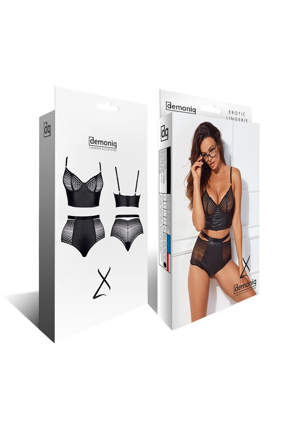 Sheer Lace Longline Bra & High Waist Briefs Demoniq Yessenia