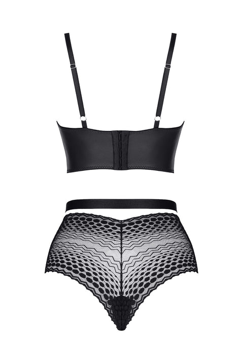 Sheer Lace Longline Bra & High Waist Briefs Demoniq Yessenia