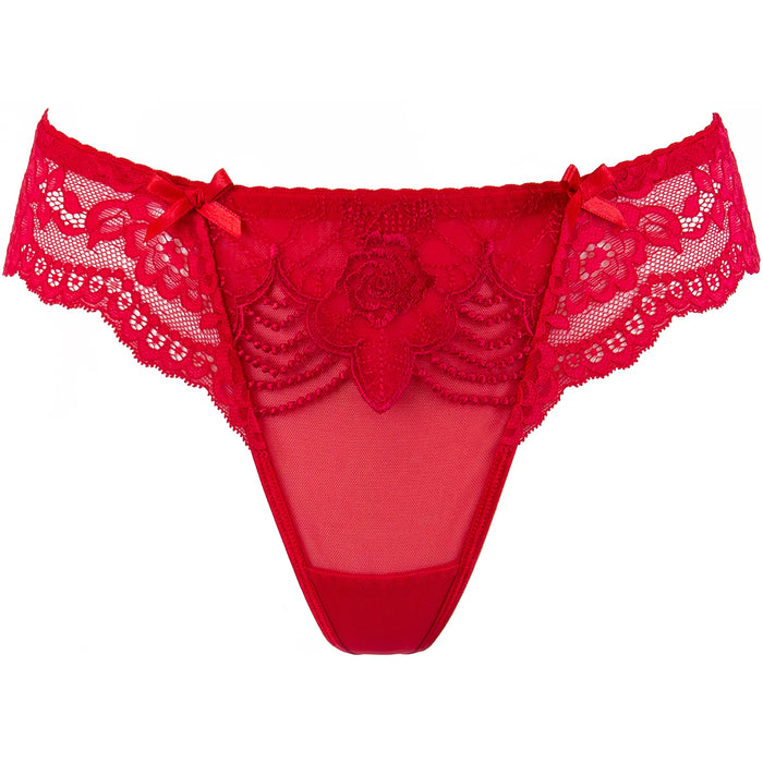 Axami sexy ladies sheer lace bodysuit V-9590 , Red