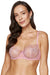 Sheer Mesh Floral Embroidered Bra Bloom Pink by Gorteks featuring delicate lace and underwire support. Elegant balconette style for everyday wear.