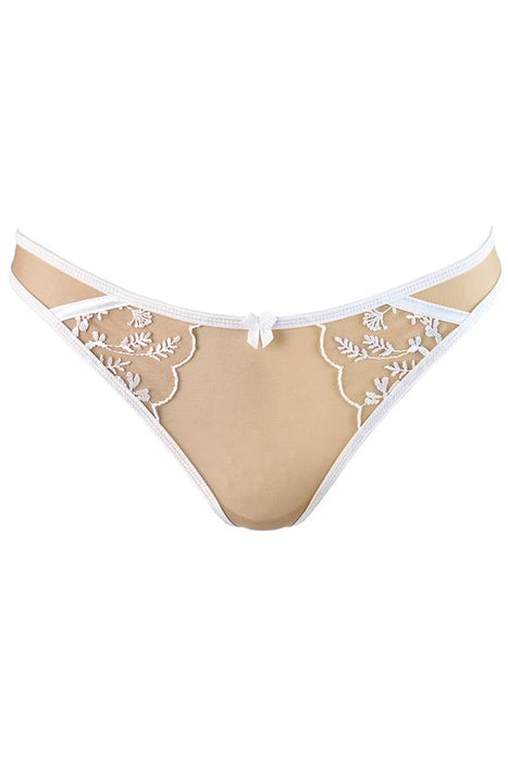 Sheer Mesh Thong Panty Axami Enigma White